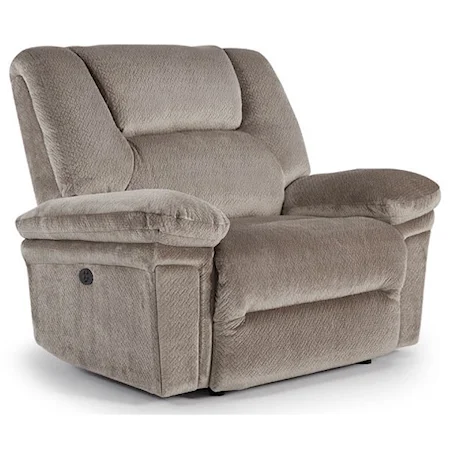 Casual Power Space Saver Recliner with Power Tilt Headrest and USB Port